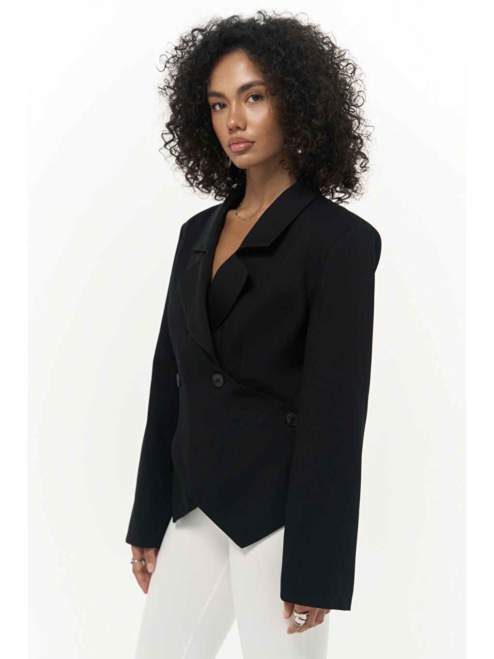Norbury Üçgen Detay Siyah Blazer-5