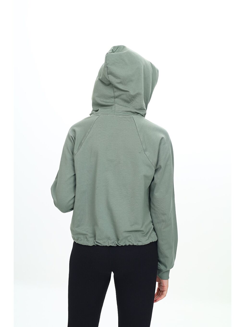 Yeşil Kız Çocuk Kapüşonlu Hırka-3