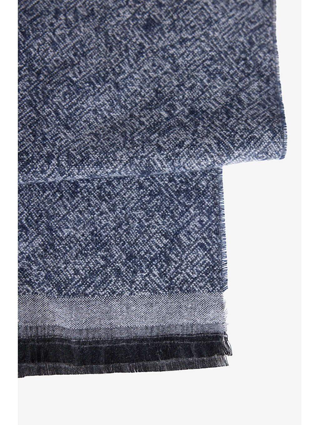 Erkek Lacivert-Gri Desenli Standart Fit Atkı-1