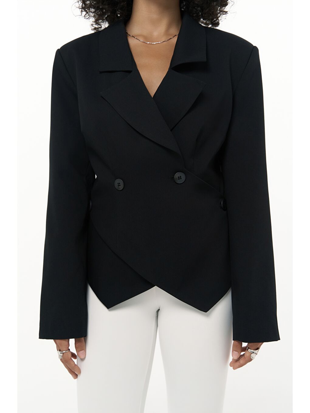 Norbury Üçgen Detay Siyah Blazer-6