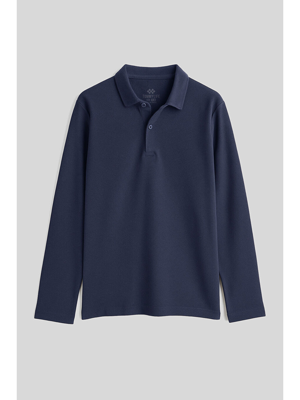 Lacivert Polo Yaka Basic Uzun Kollu Erkek Çocuk T-Shirt - 11170