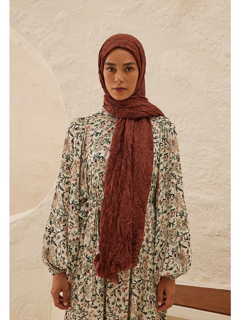 Kahverengi Vual Crash Şal Ruby