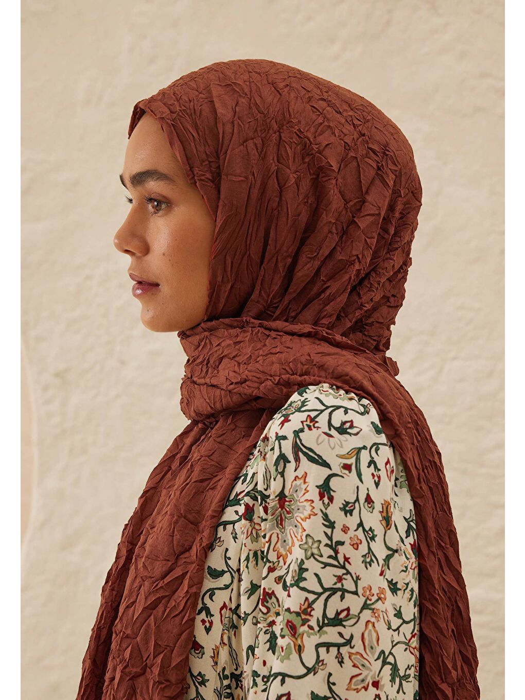 Kahverengi Vual Crash Şal Ruby-3