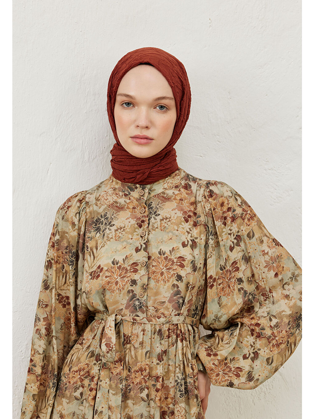 Kahverengi Vual Crash Şal Ruby-4