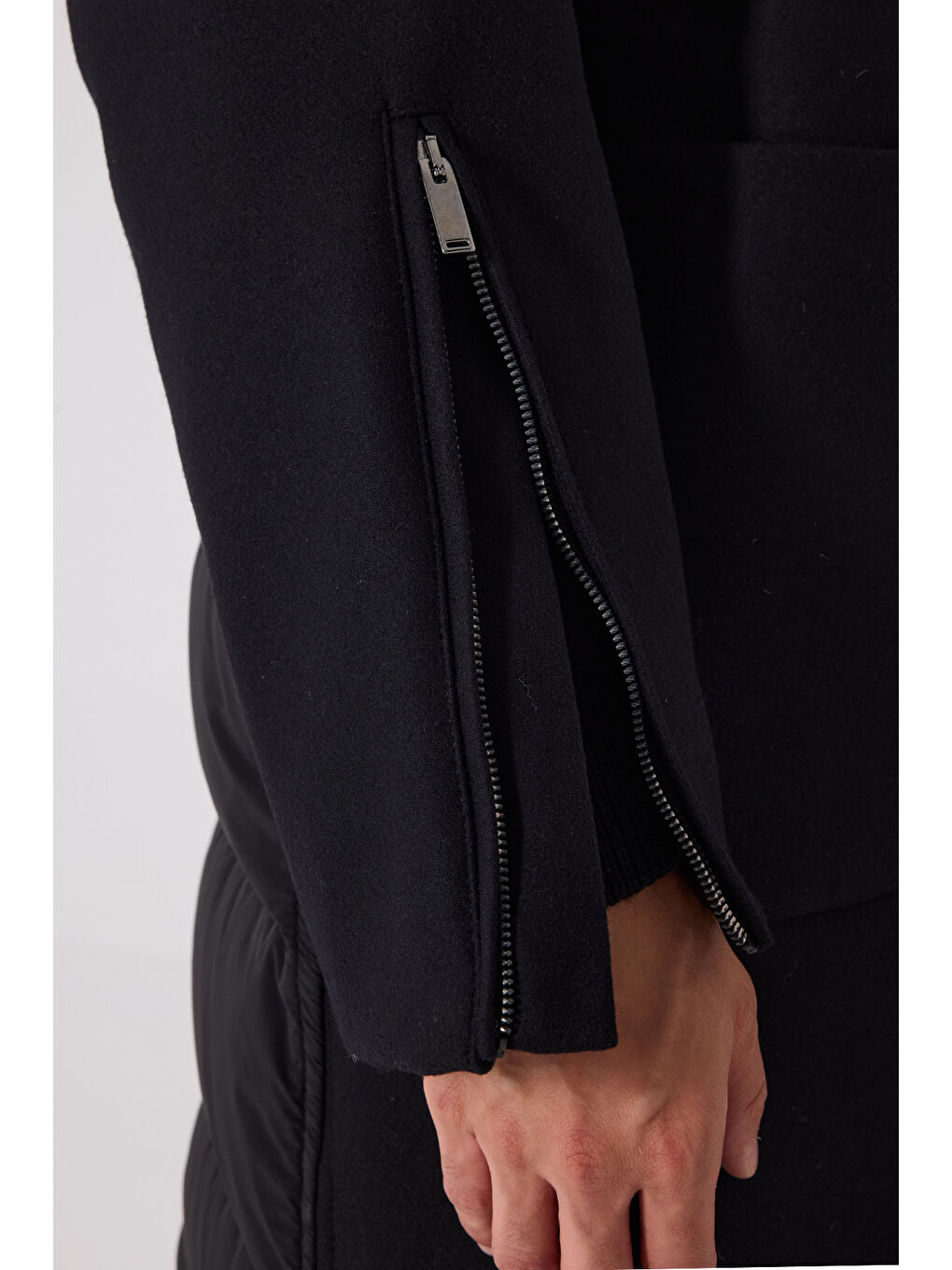 Giotelli Siyah Regular Fit Ceket Yaka Yünlü Kaşe Kaban-4