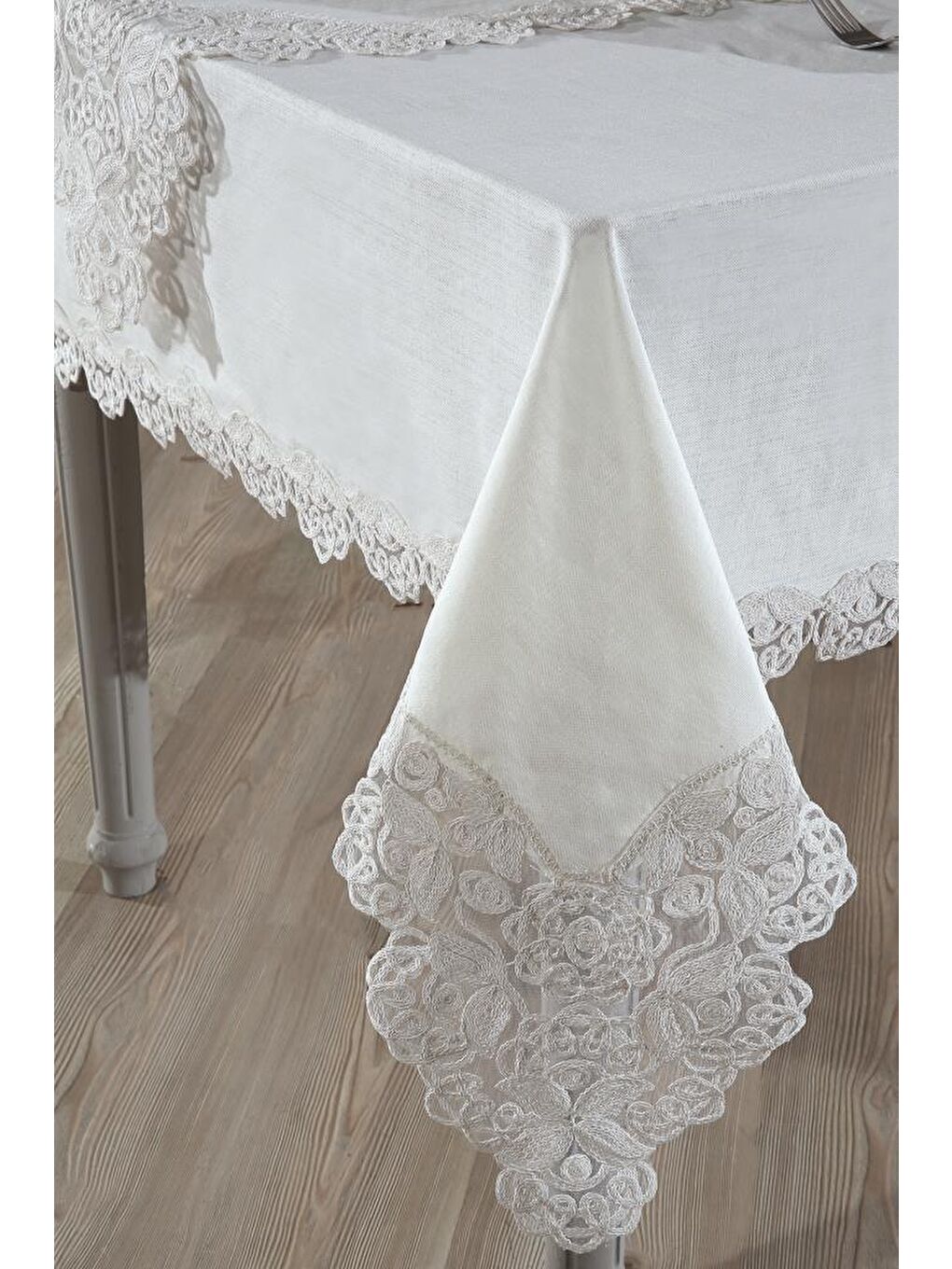 Ekru Serap Masa Örtüsü 26 Parça Krem-4