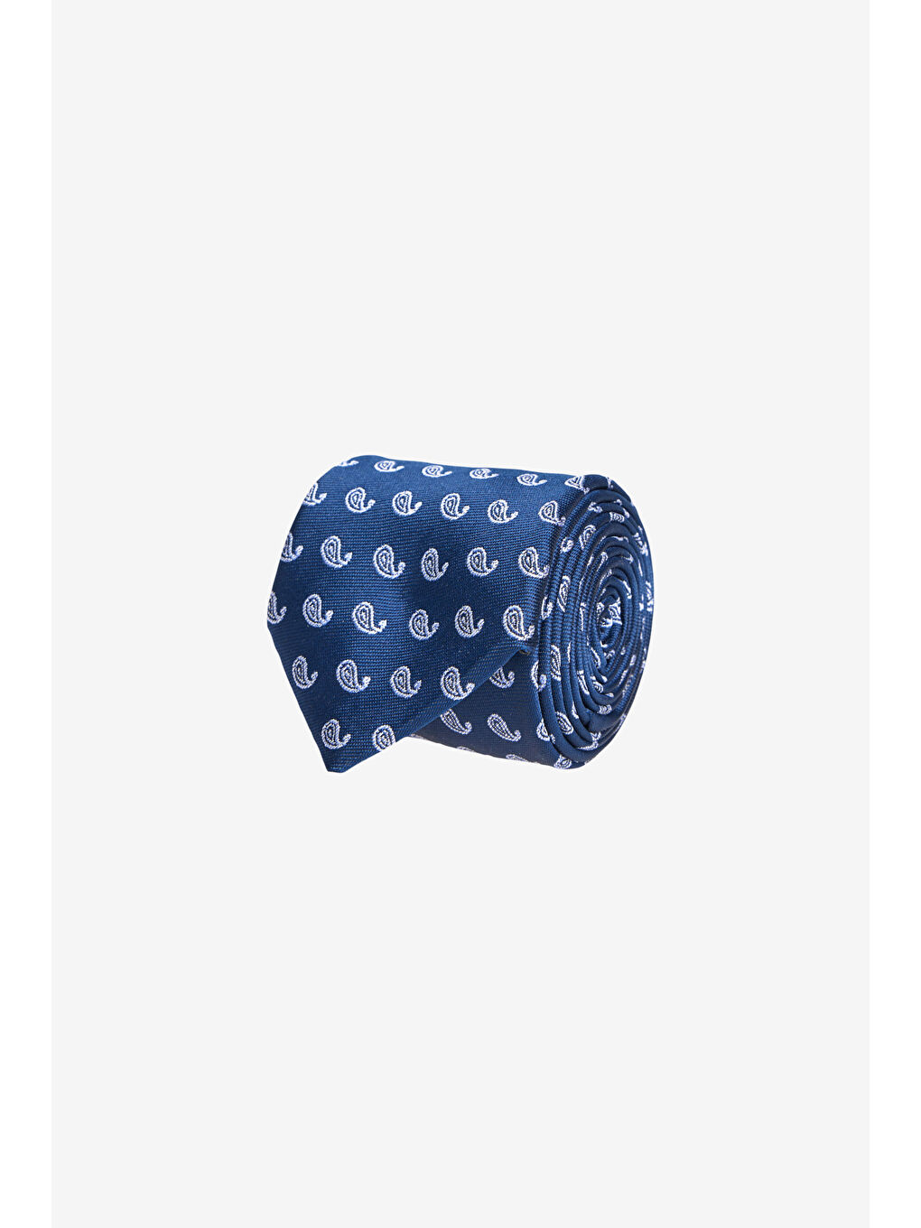 Erkek Lacivert-Beyaz Desenli Klasik Kravat