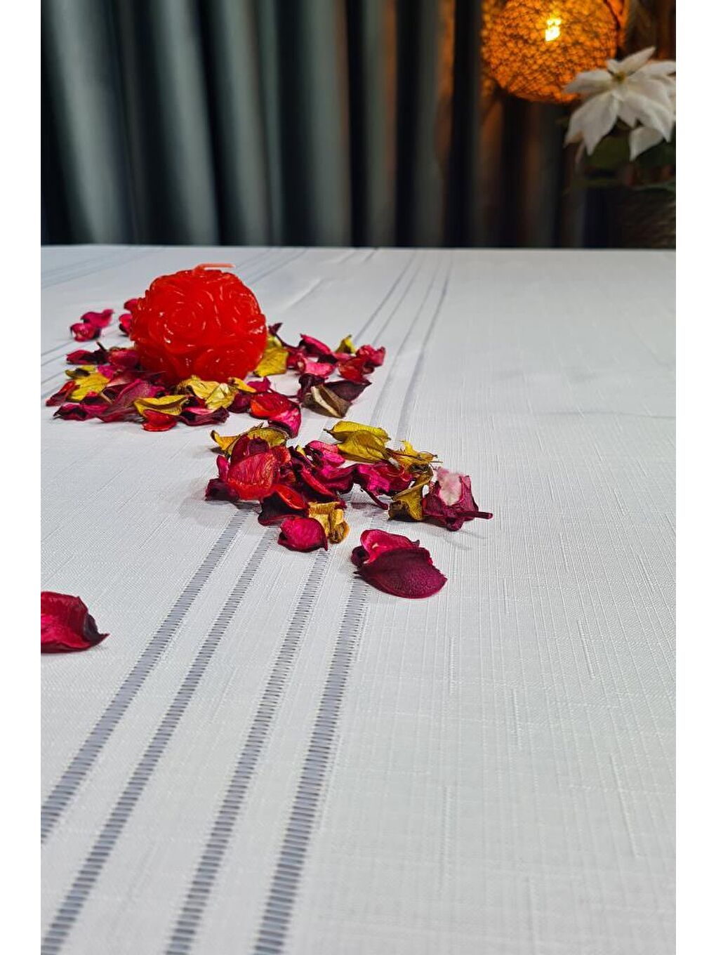 Ekru Corvver Dertsiz Masa Örtüsü 155x220 Krem-3