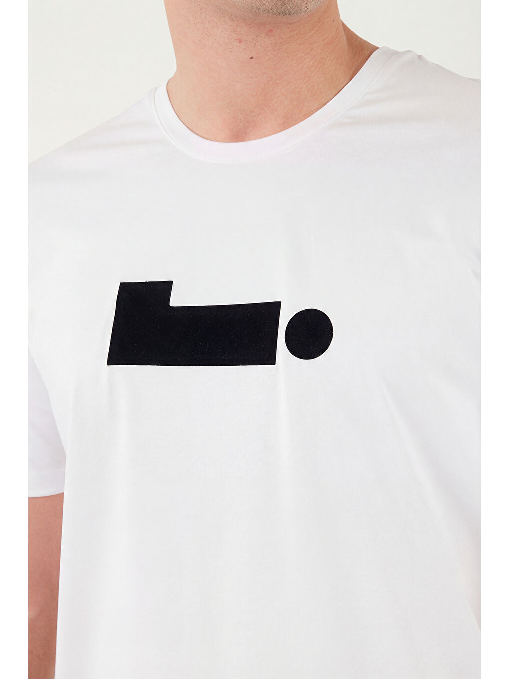 Ekru Pamuklu Regular Fit Baskılı Bisiklet Yaka T Shirt 5904061-5