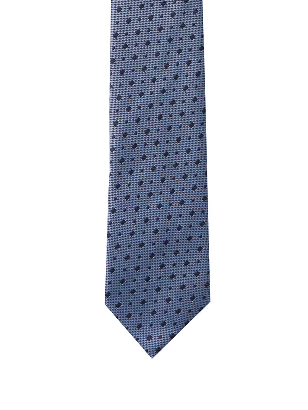 Erkek Mavi-Lacivert Desenli Nano Kravat-1