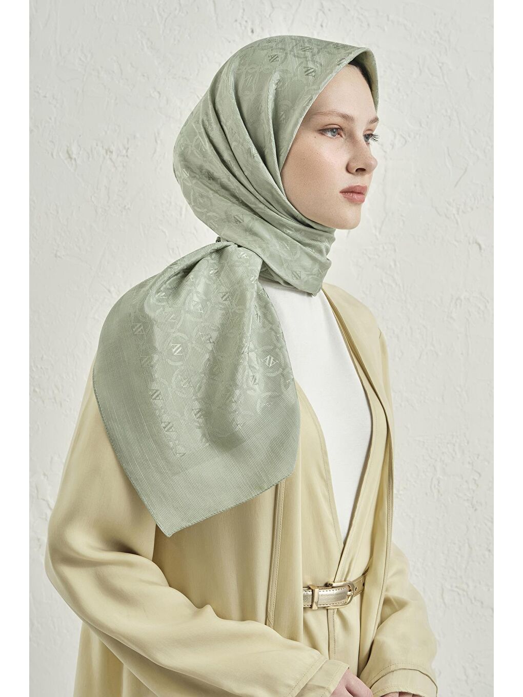 Yeşil Floş Pamuk Eşarp 1 51-1