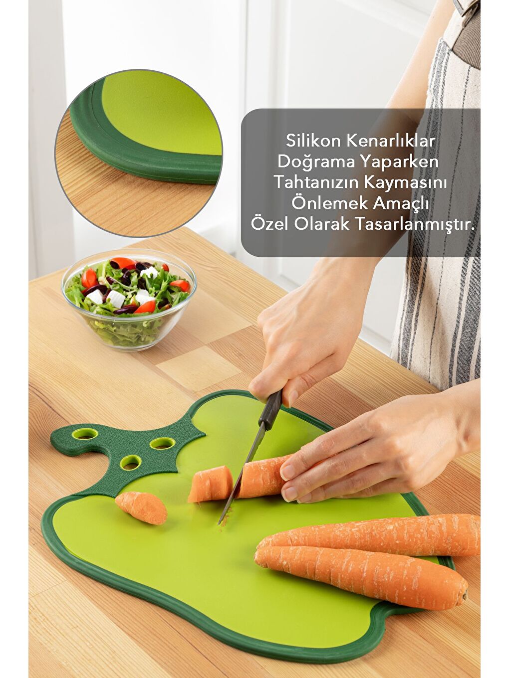 Yeşil Biber Kaydırmaz Esnek Kesim Panosu Meyve Sebze Et Doğrama Kesme Tahtası Kesme Tablası-1