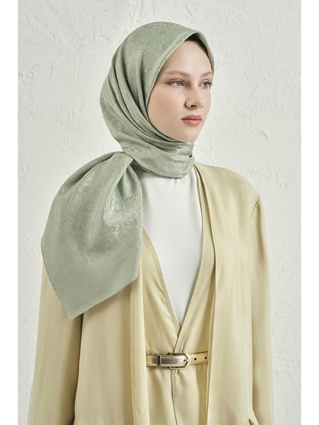 Yeşil Floş Pamuk Eşarp 1 51-2