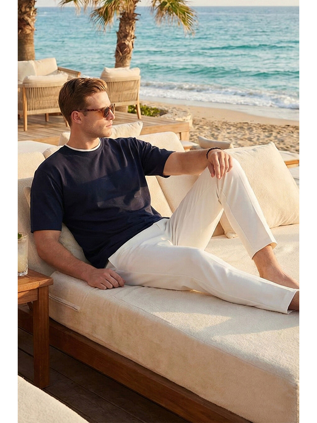 İndigo Regular Fit Bisiklet Yaka Kumaş T Shirt 5904091