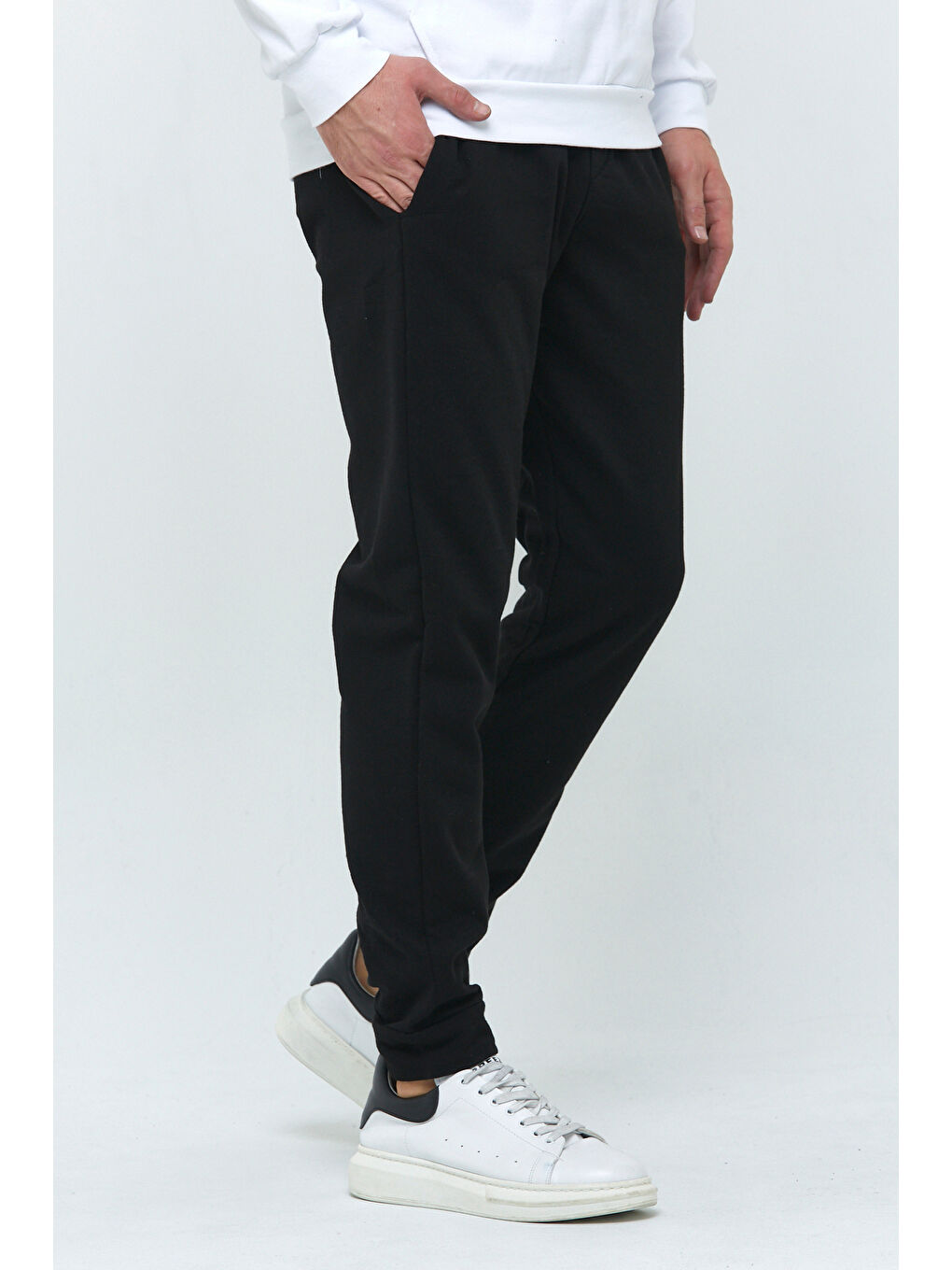 Siyah Regular Fit İnce Erkek Jogger Eşofman Altı SPR25EA81-1