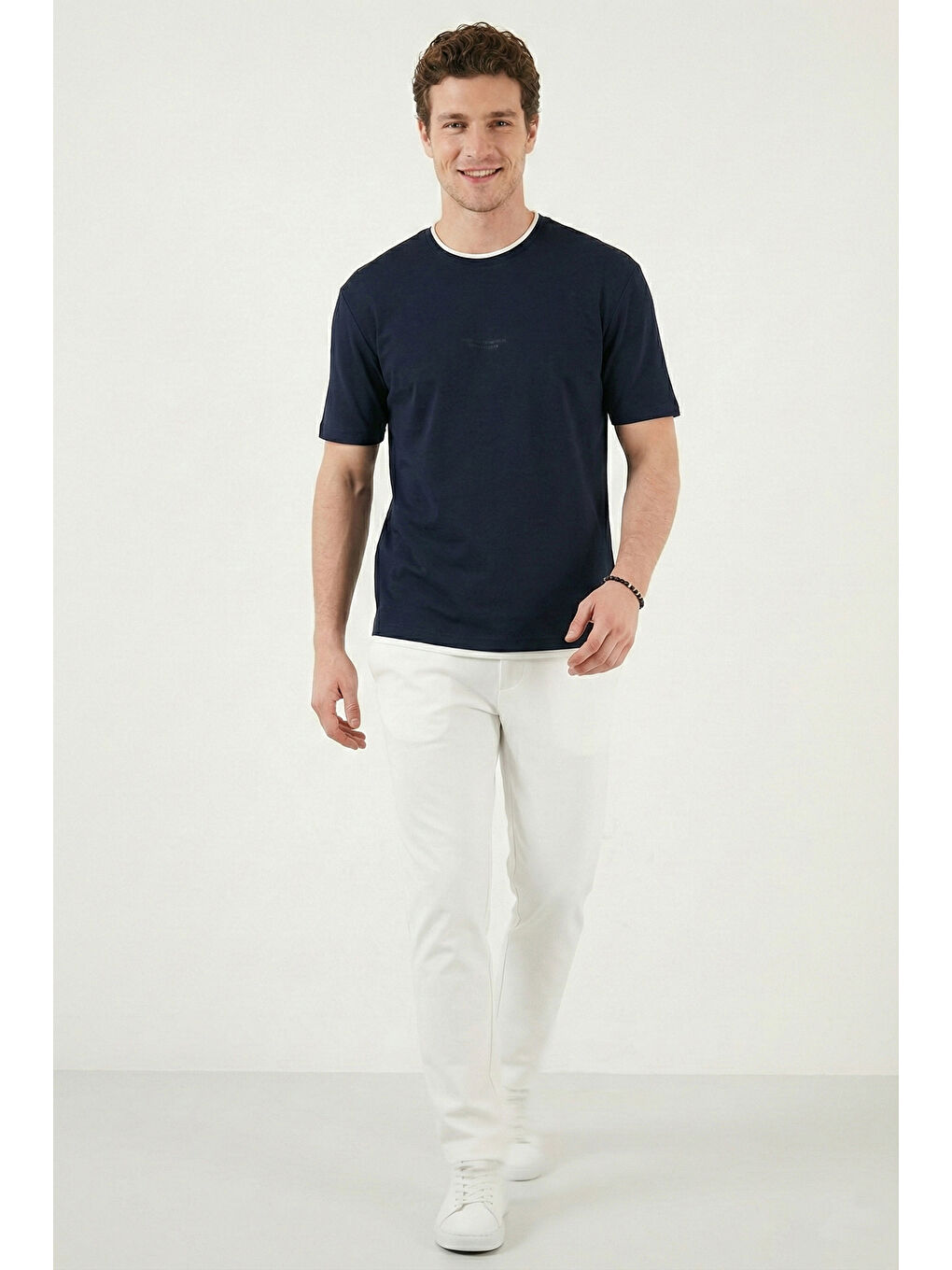 İndigo Regular Fit Bisiklet Yaka Kumaş T Shirt 5904091-1