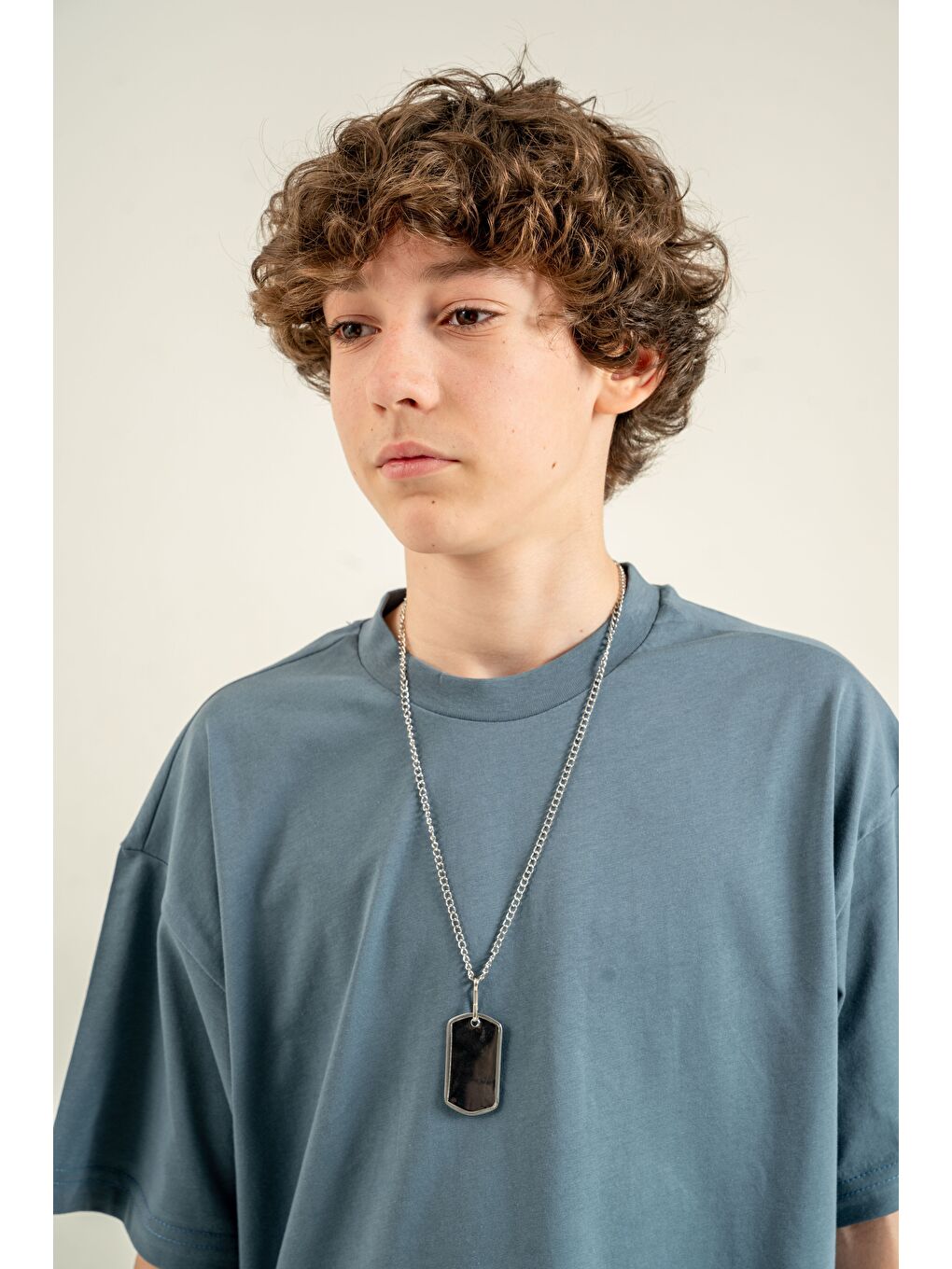 Gri Athletic Arma Nakışlı Kolyeli Erkek Çocuk Şort - Tişört Takımı-2