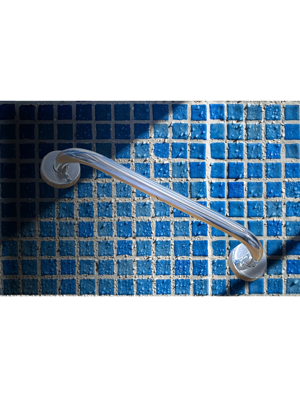 Gri ​​​​​​​Duşakabin İçi Yaşlı ve Bedensel Engelli Tutunma Aparatı | 9x30 cm Krom Metal Tutma Barı | Güv-5