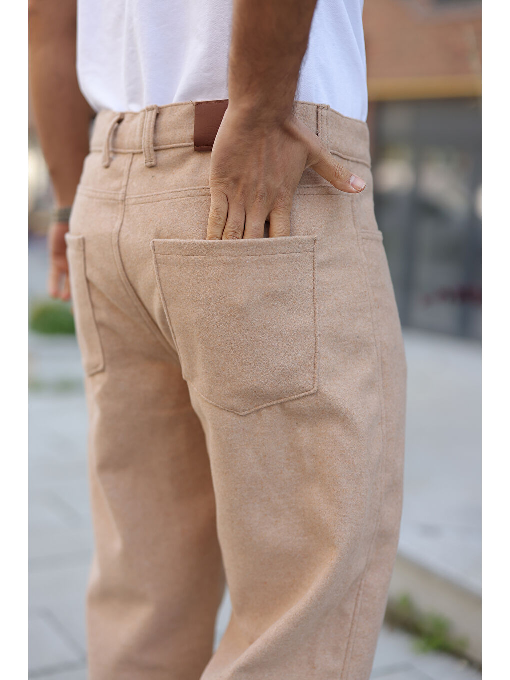 Kahverengi Erkek Yüksek Bel Bol Paça Günlük S.Kahve Baggy Pantolon-2