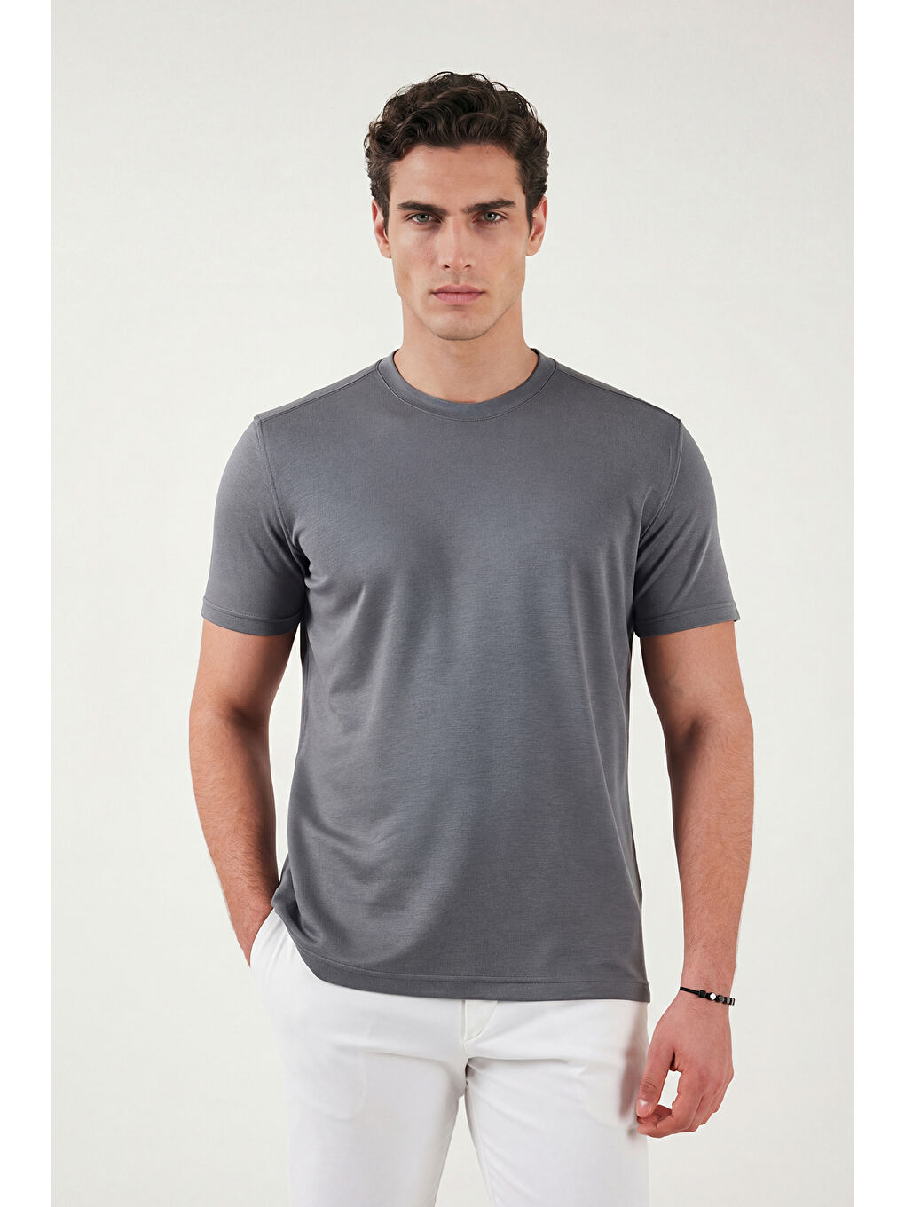 Haki Pamuklu Regular Fit Bisiklet Yaka T Shirt 5904063-4