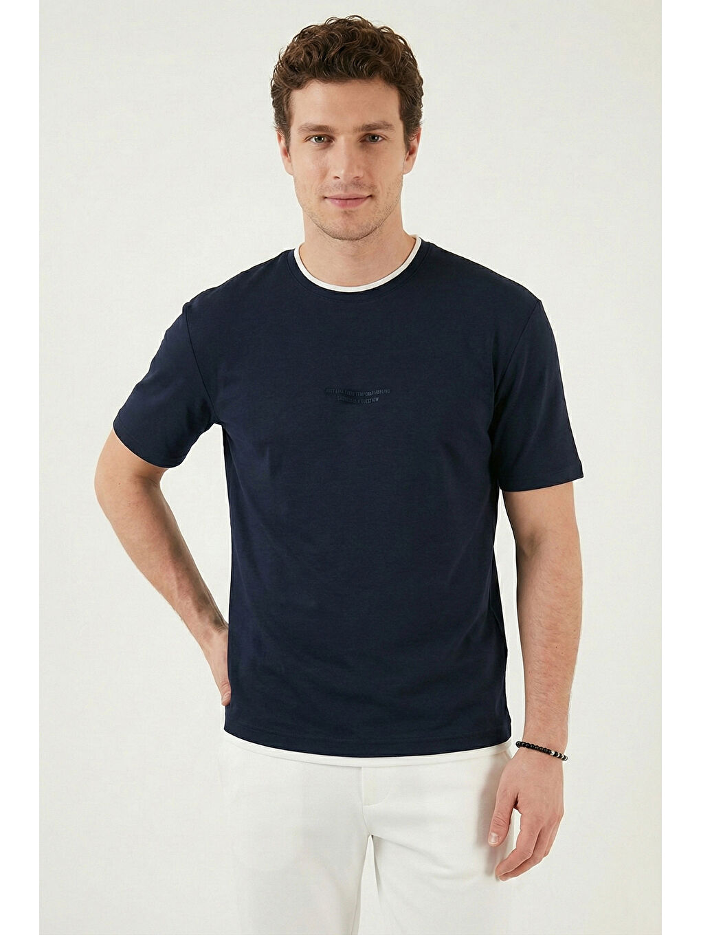 İndigo Regular Fit Bisiklet Yaka Kumaş T Shirt 5904091-4