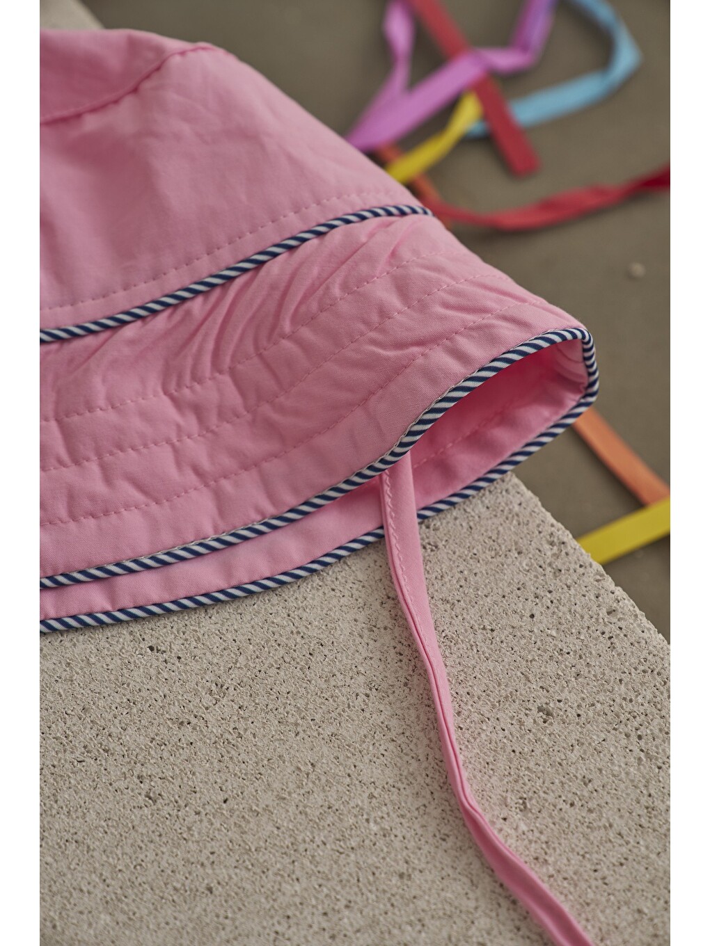 Pembe Candy Summer Biyeli Poplin Şapka-3