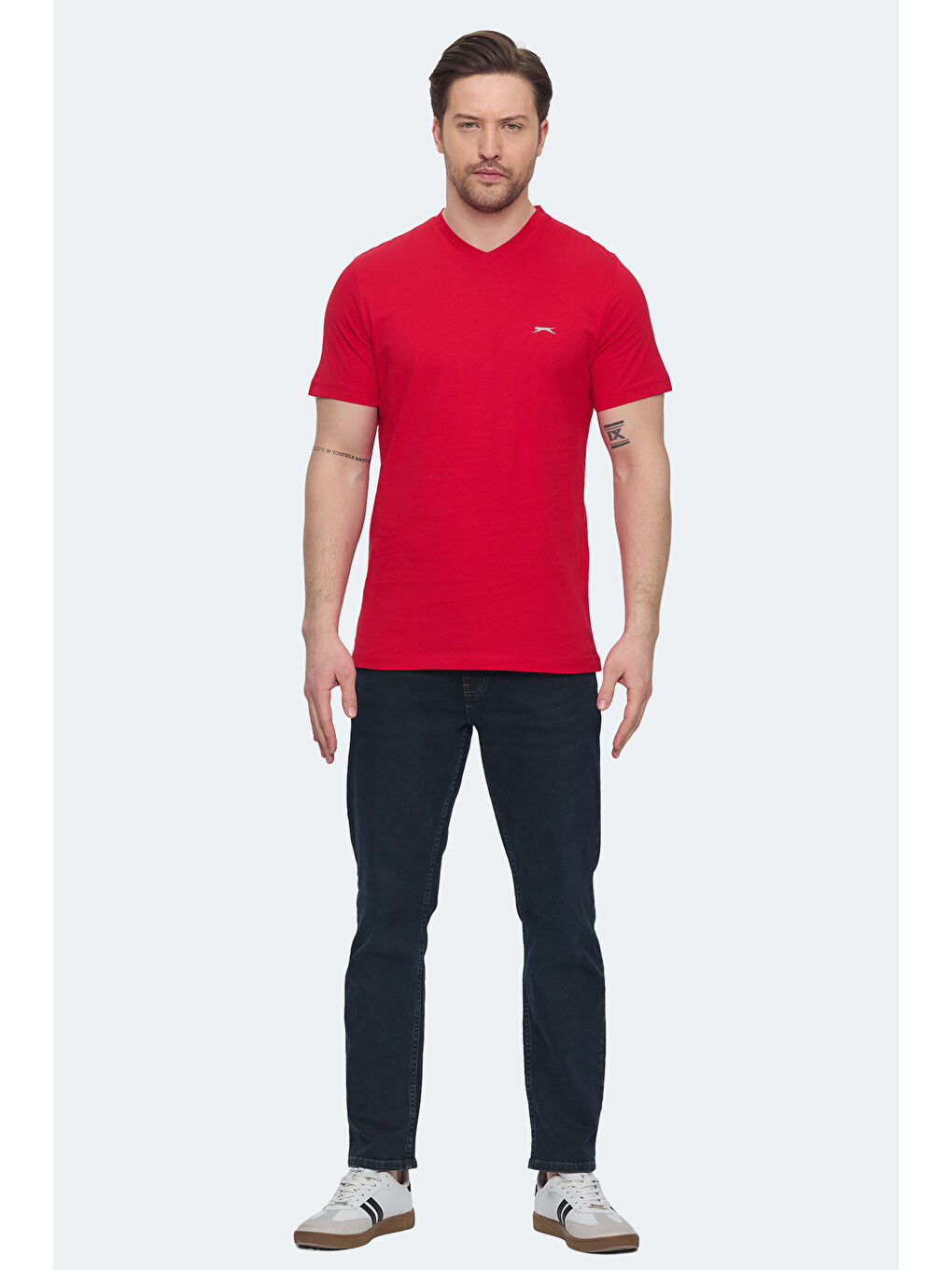 SARGON KTN Erkek %100 Pamuk Tişört Kırmızı-6