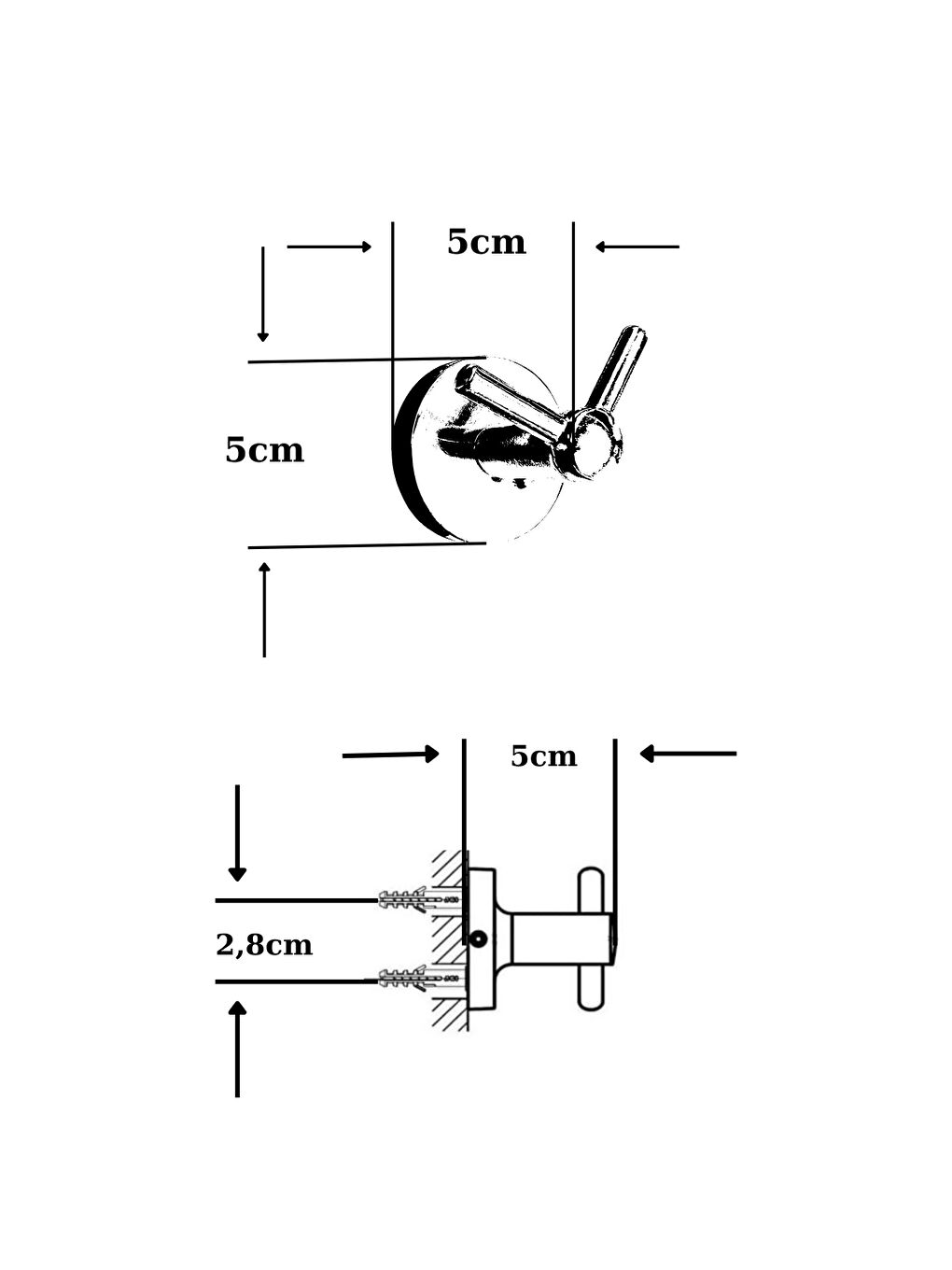 Karışık Kapı Arkası Krom Metal İki Uçlu Havlu Asma Aparatı | Montajlı Havluluk | Otel Buklet Serisi-2