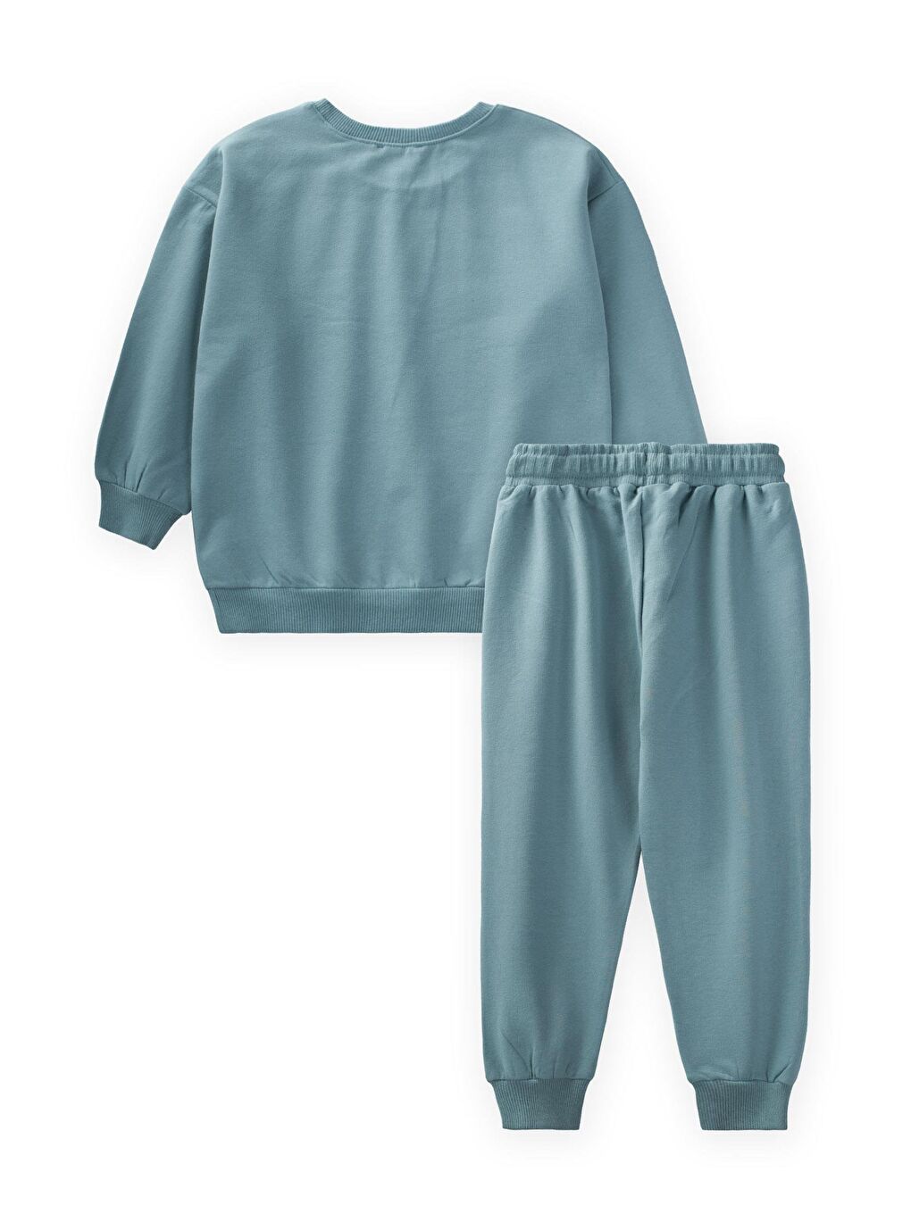 Basic Karyoka Detaylı Sweatshırt Takım 3-8 Yaş Çağla Yeşil-1