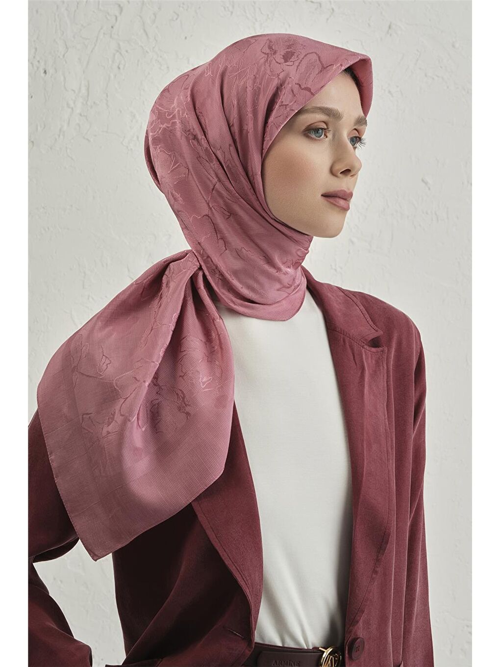 Pembe Floş Pamuk Eşarp 2 37-1