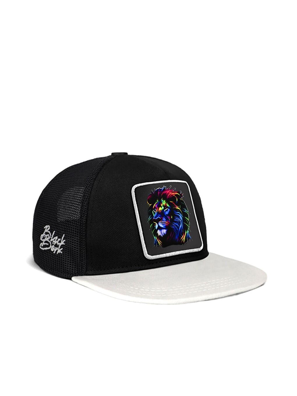 Hip Hop Kids Aslan Logolu Beyaz-Siyah Çocuk Trucker Şapka