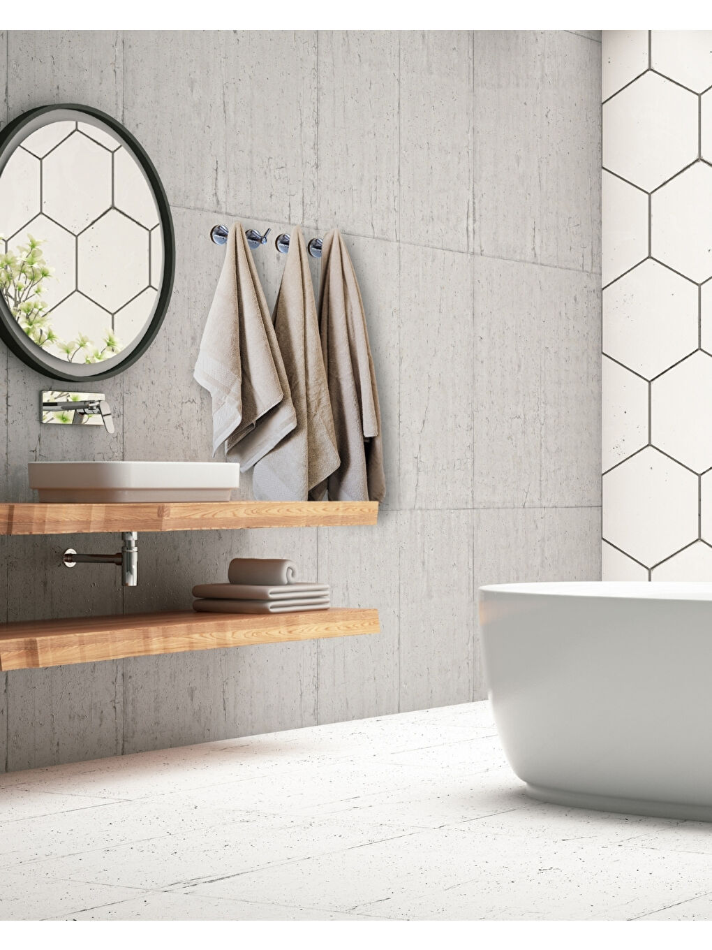 Karışık Kapı Arkası Krom Metal İki Uçlu Havlu Asma Aparatı | Montajlı Havluluk | Otel Buklet Serisi-4