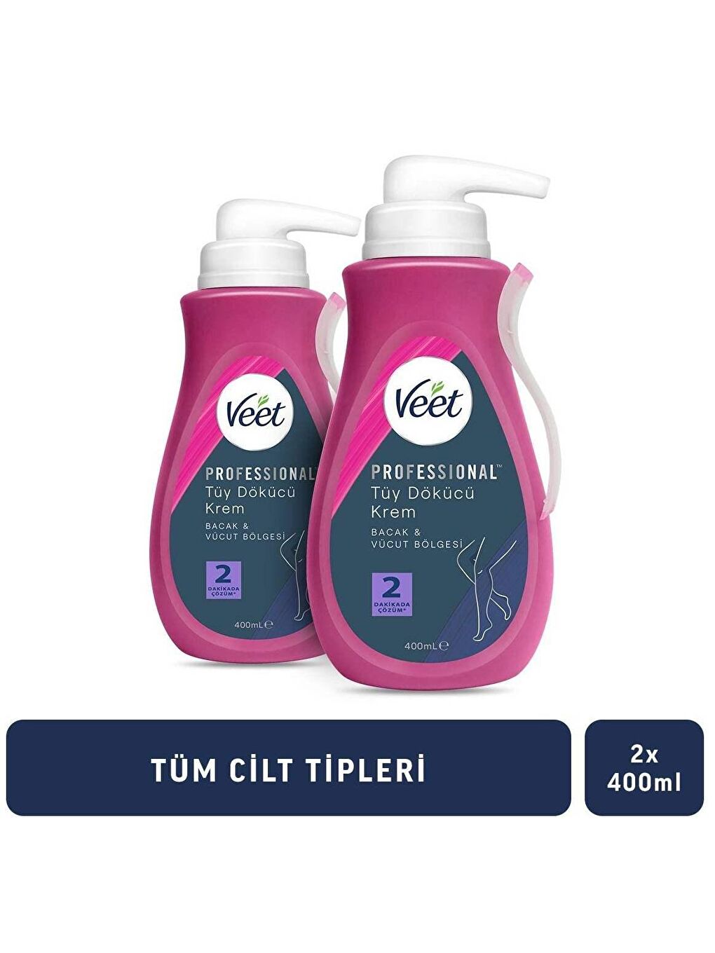 Veet Renksiz Hassas Ciltler İçin Tüy Dökücü Krem 400 ml x 2 Adet