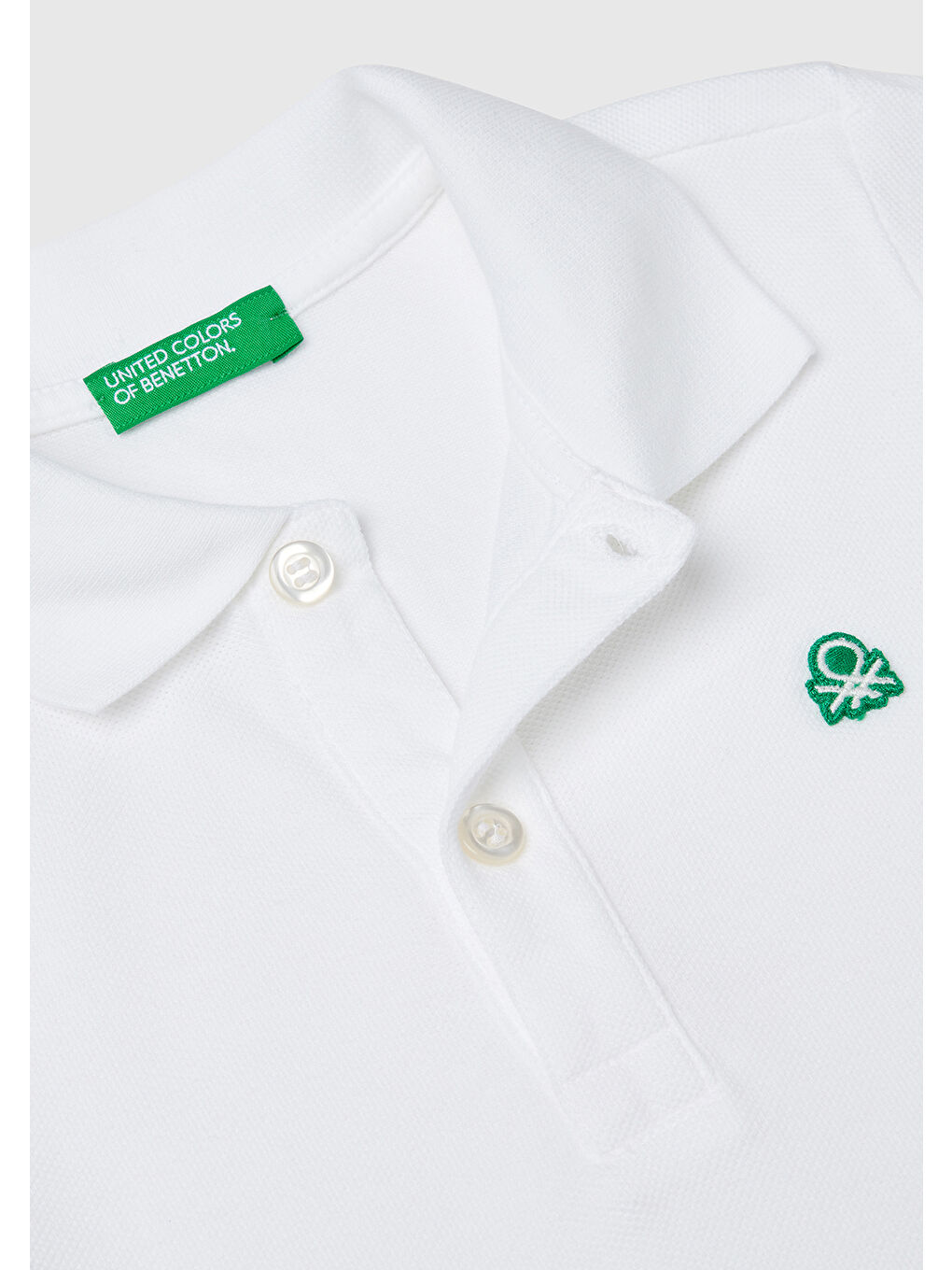 Erkek Çocuk Beyaz Logolu Pike Polo Tişört-2