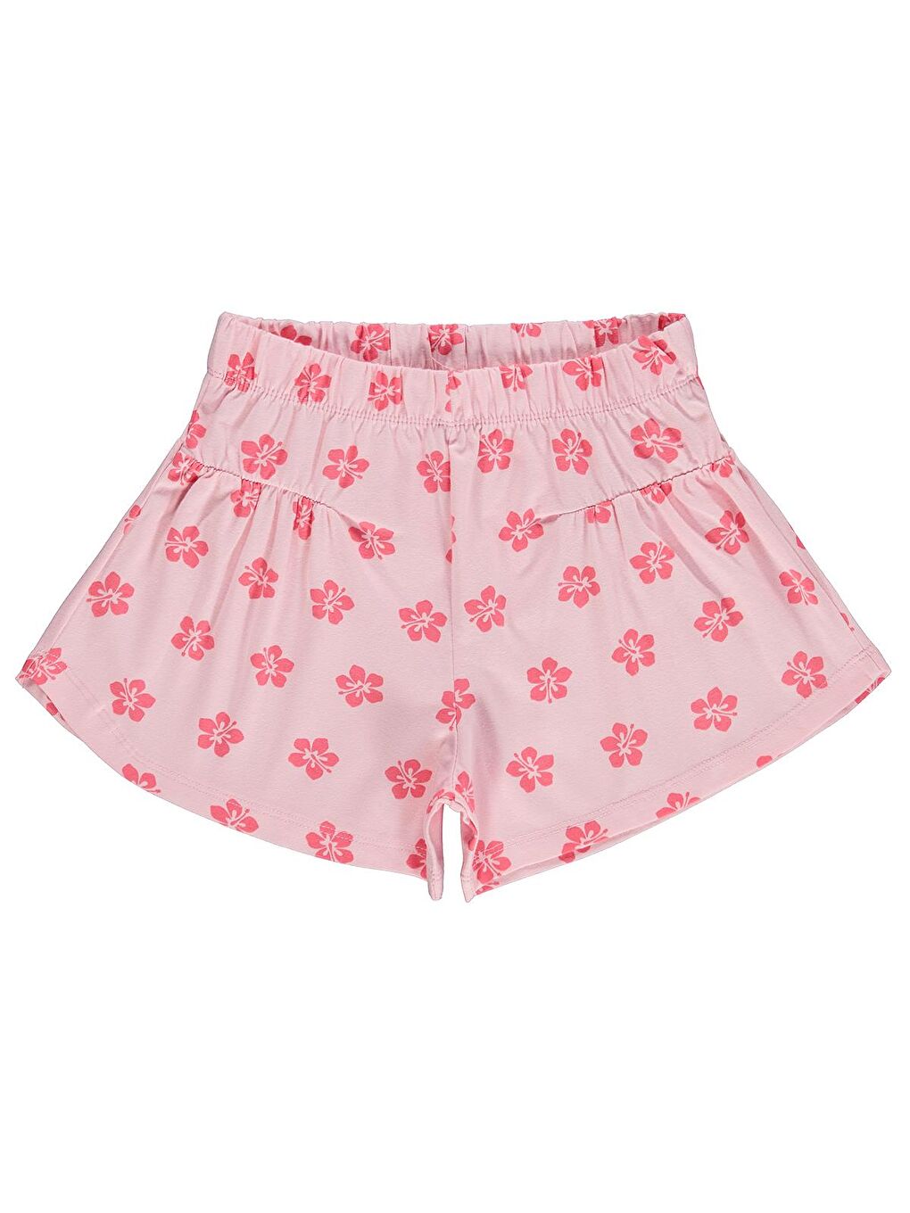Girls Çiçekli 6-9 Yaş Şort - Pembe