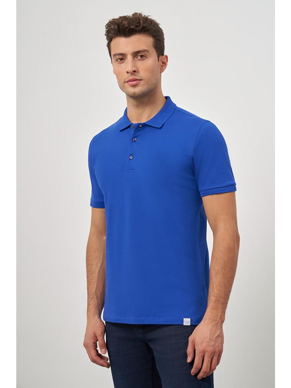 Mavi Saks Kısa Kol Düz Pike Polo Yaka Casual Slim Fit Tişört 1011240194-4