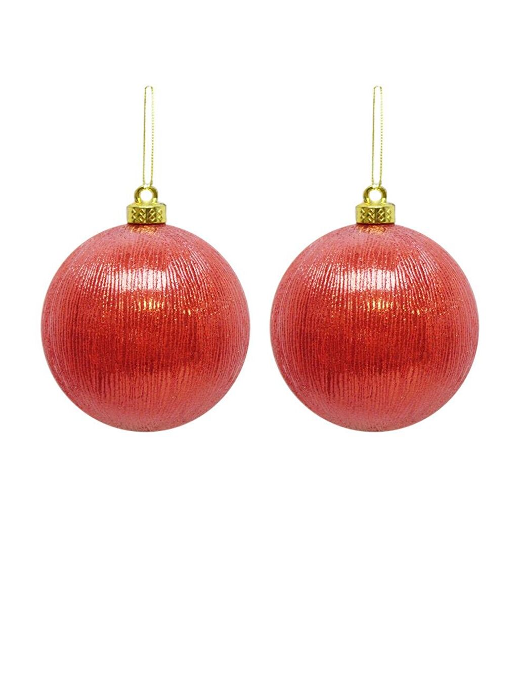 Yılbaşı Topu Metalik Kırmızı Çam Ağacı Süsleme Seti 10 cm 2'li-1