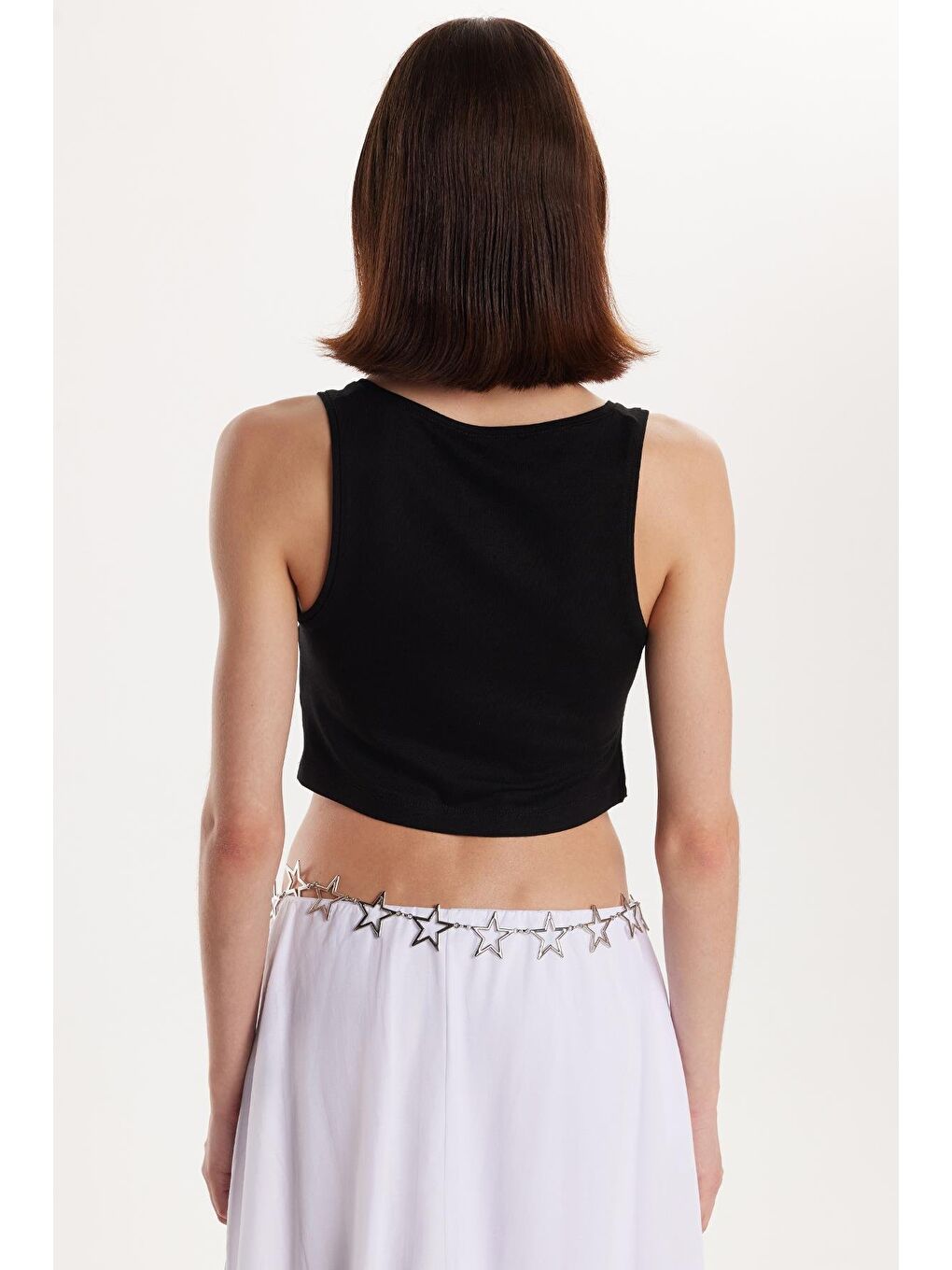 Kadın Regular Fit Sıfır Kol V Yaka Düğmeli Siyah Yelek-4