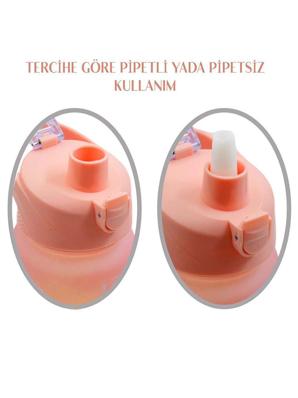 BottleBoss Pembe Pastel Renk Geçişli Sızdırmaz Kapak Motivasyon Matarası 1100 Ml Sticker HEDİYELİ Pembe - 3