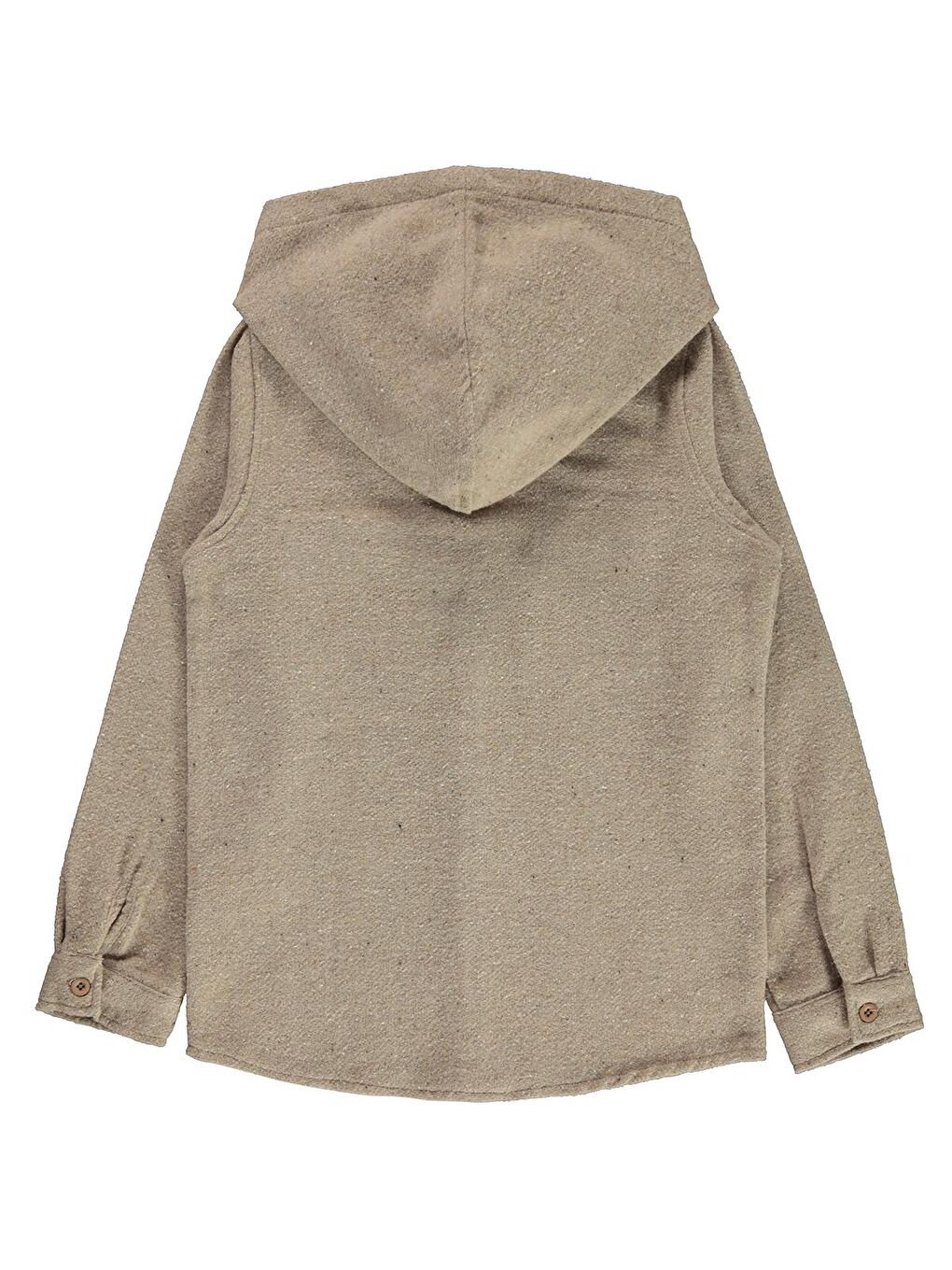 Boys Çift Cep Basic Kapüşonlu 10-13 Yaş Gömlek - Bej 13-14 Yaş-1