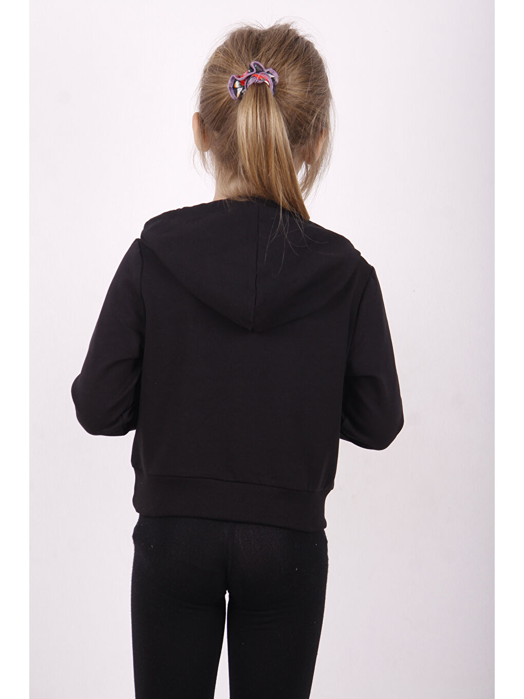 Siyah Kız Çocuk Dance Baskılı Kapüşonlu Sweatshirt-5