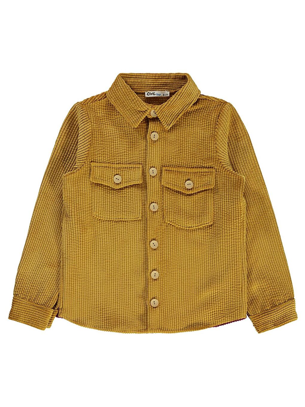 Sarı Boys Çift Kapak Cepli 6-9 Yaş Gömlek - Hardal 9-10 Yaş