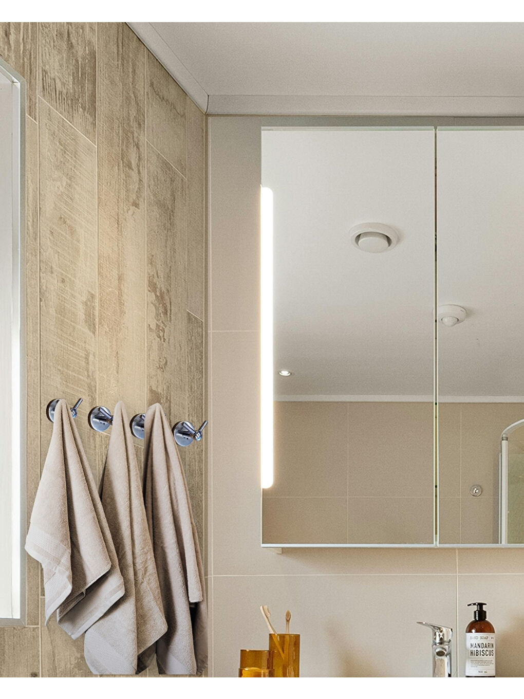 Karışık Kapı Arkası Krom Metal İki Uçlu Havlu Asma Aparatı | Montajlı Havluluk | Otel Buklet Serisi-7