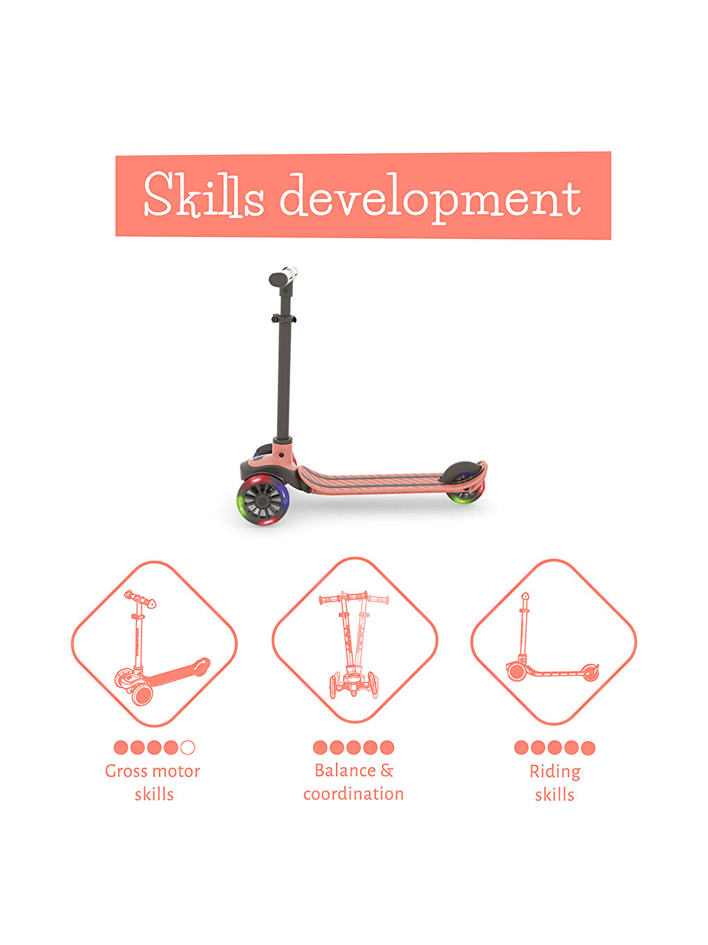 Scotti Glow 3 Tekerlekli Işıklı Scooter - Flamingo (04)-3