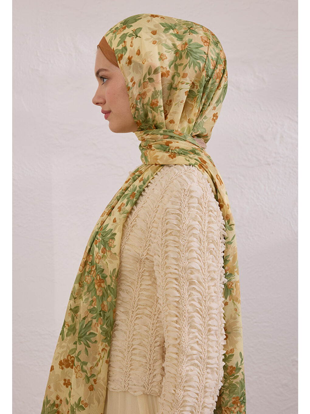 Kahverengi Emmett Desen Rami Şal Tarçın Kabuğu-3