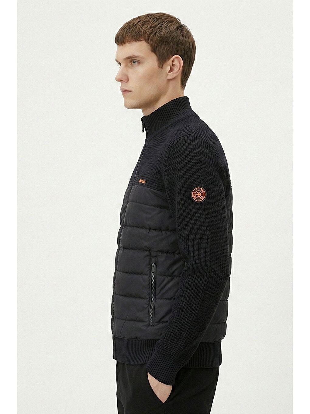 Giotelli Siyah Triko Dokulu %100 Pamuk Dış Giyim Mont-3