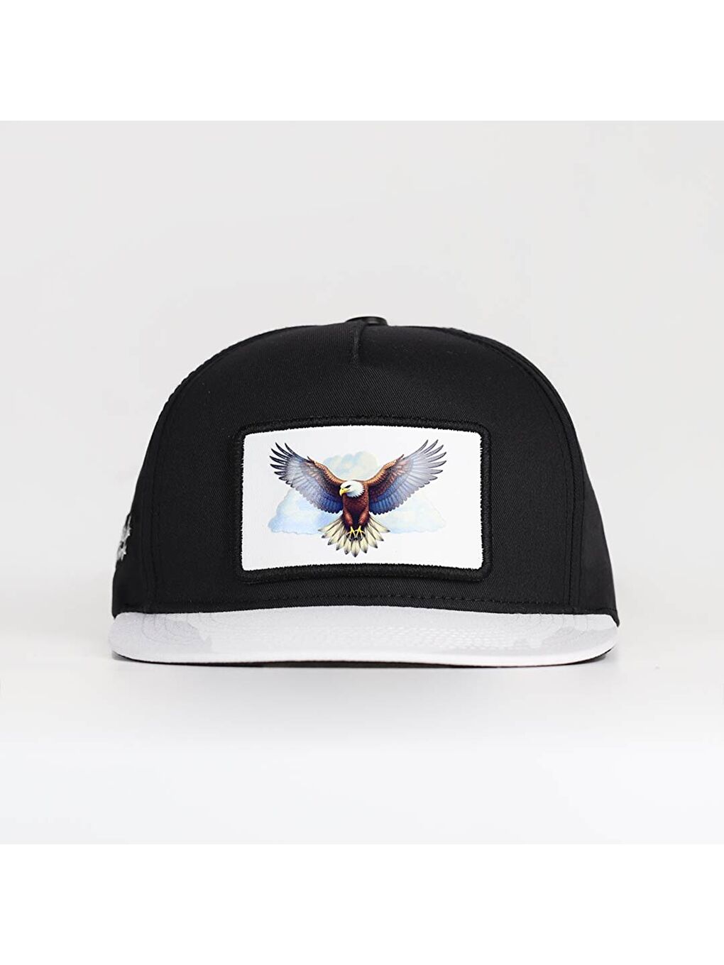Kartal Logolu Beyaz-Siyah Hip Hop Şapka-1