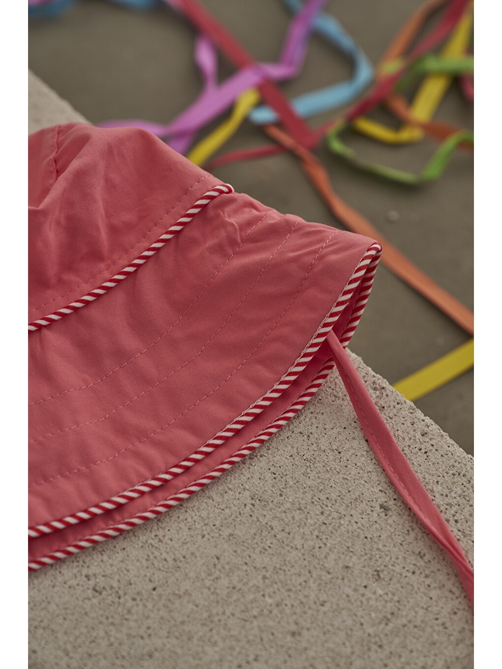 Pembe Candy Summer Biyeli Poplin Şapka-3