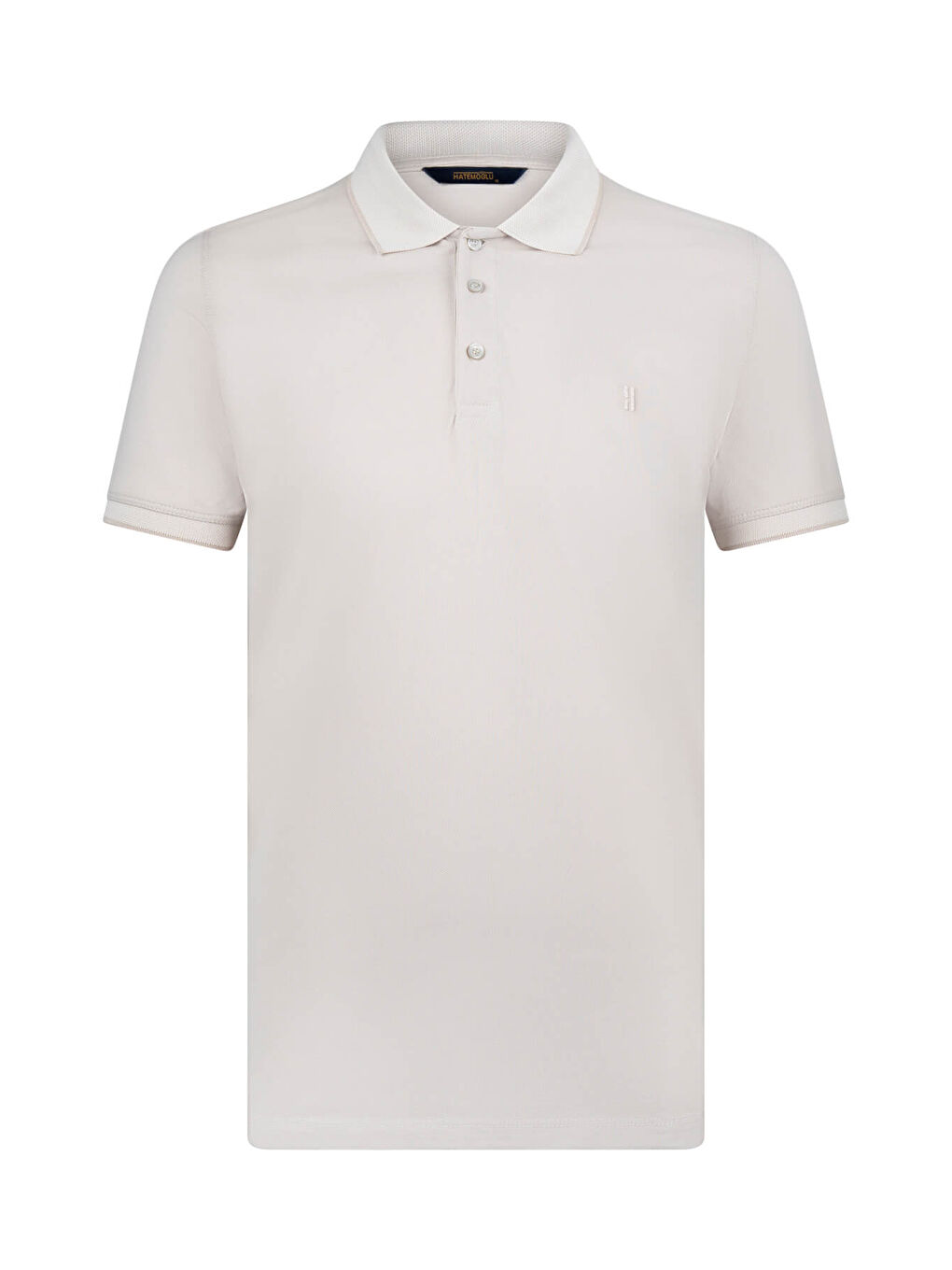 Ekru Regular Fit 100% Pamuklu Polo Yaka Tişört-2