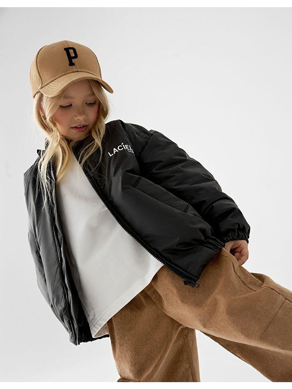 Unisex Çocuk Siyah Bomber Mont – Fermuarlı, Cepli, Rahat Kesim-1